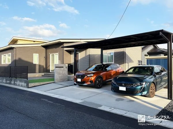 No.28436 開放感とプライバシーを両立したシンプルモダンな新築外構[施工後]