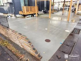 未舗装の庭を整えた快適外構リフォーム工事