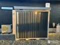 シンプルでお庭に馴染むデザインの物置で収納空間を設けた工事