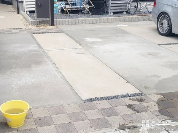 駐車スペースに土間コンクリートを増し打ちしたリフォーム工事