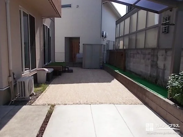 収納と雑草対策を兼ねた、実用的な外構リフォーム工事