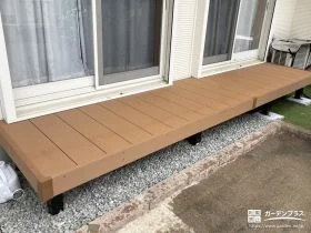 人工木製で永く綺麗にお使いいただけるウッドデッキ[施工後]
