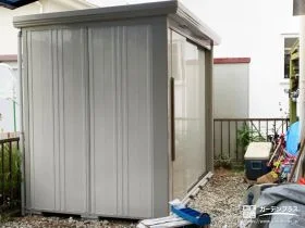 明るいカラーの物置[施工後]