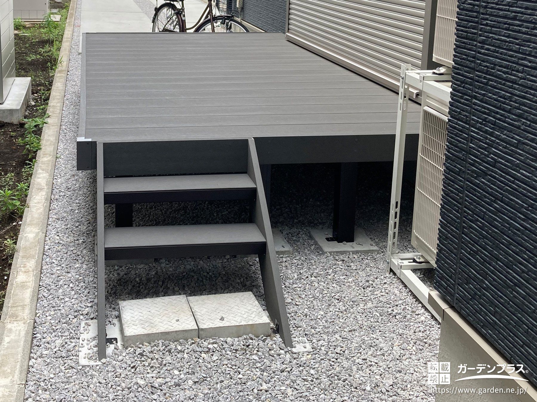 人工木製で永く綺麗に多お使いいただけるウッドデッキ