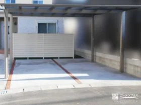 レンガ目地がアクセントの駐車スペース[施工後]