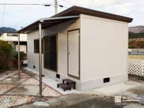 約12畳のヨドハウスとテラス屋根で広がる庭時間リフォーム工事