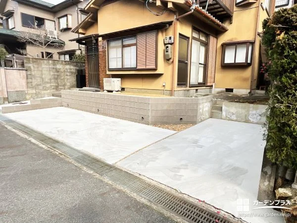 車を停めやすくする駐車スペースの拡張リフォーム工事