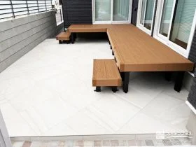タイルテラスで広がる庭の使い方[施工後]