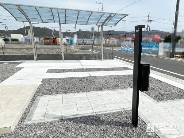 延長カーポートと直線的デザインで整えるシンプルな新築外構工事