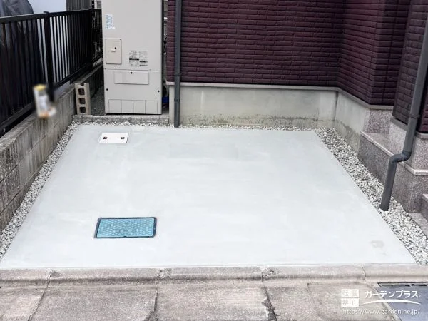 No.28714 砂利スリットを周囲に入れて水はけも良い駐車スペース工事[施工後]