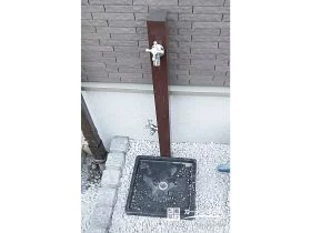 立水栓まわりもデザイン性と実用性を両立[施工後]