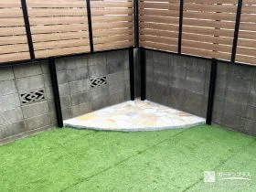 半円の乱形石でやわらかさをプラス[施工後]