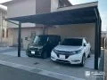 雨の日も快適な2台用のオールブラックカーポート