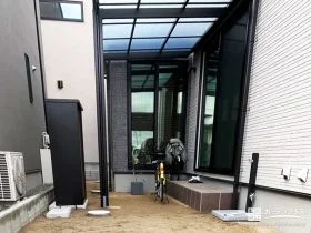 テラス屋根とタイルステップで広がる使い方[施工後]