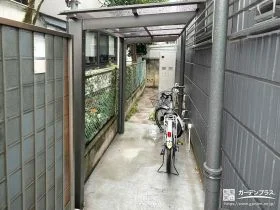 雨の日も自転車をすっきり停めやすい屋根付き駐輪スペース工事