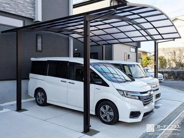 No.28806 2台分の駐車と収納力を確保したカーポートと物置設置工事[施工後]