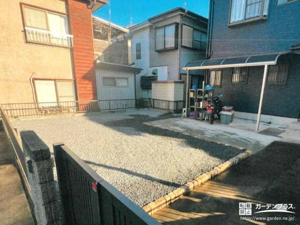雑草対策と舗装により使いやすく整えたお庭とアプローチ工事
