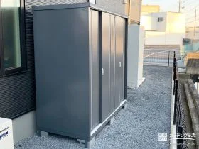 外から使いやすい動線に配慮した物置配置