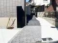 斜めのアプローチがおしゃれでモダンな新築外構