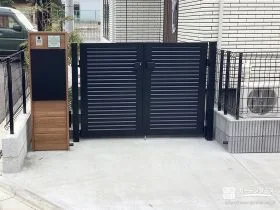 お子様の飛び出し防止と防犯性に配慮した門まわり[施工後]