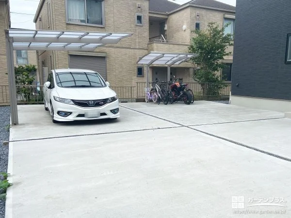 お車と自転車を雨風から守る駐車スペースと駐輪スペース工事