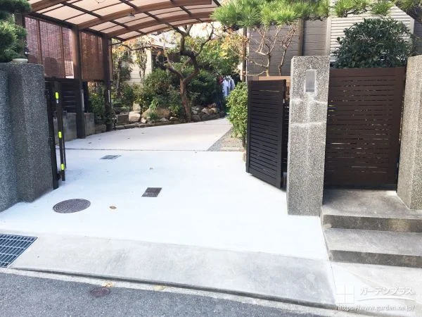門扉設置と土間コンクリート打設で整えた駐車スペース工事