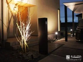 昼も夜も楽しめる“光と植栽のアクセント”[施工後]