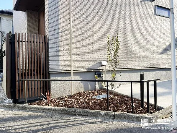 角地を活かす、植栽スペース