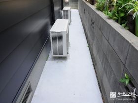 土間コンクリートで舗装した雑草対策万全な犬走り