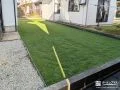 ピンコロ石の花壇がアクセントになったお庭リフォーム工事