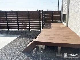室内からお庭への出入りがスムーズになるウッドデッキ[施工後]