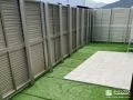 人工芝のお庭がより便利になるインターロッキングテラス工事