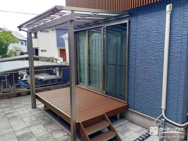 芝生のお庭をインターロッキングにした快適なリフォーム工事