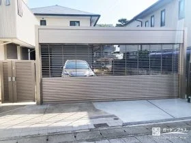 “見せながら守る”を叶えたアルミシャッターガレージ[施工後]