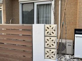 花ブロックで門袖にアクセントをプラス[施工後]