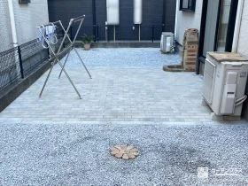 インターロッキングでフラットにくつろぎやすく整えたお庭工事
