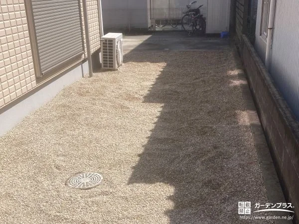 化粧砂利敷設による雑草対策でお手入れしやすく整えたお庭工事