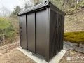 落ち着いたカラーでお庭によくマッチする物置を設置した工事