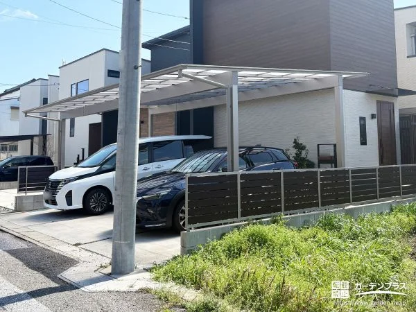 3台分の駐車スペースを快適に使える大きなカーポート設置工事
