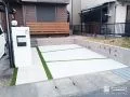 アプローチデザインがおしゃれな開放感のある駐車スペース拡張リフォーム工事