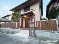 木調フェンスと機能門柱で整えた上品な門まわり中心の工事