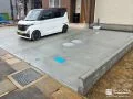 ゆったりとした駐車スペースを確保した土間コンクリート打設工事