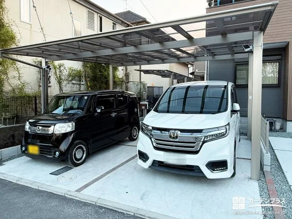 お車と自転車を雨から守るカーポートとサイクルポート工事