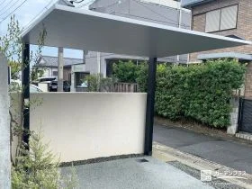 ノイズレスデザインの屋根で大切な自転車を守る駐輪スペース工事