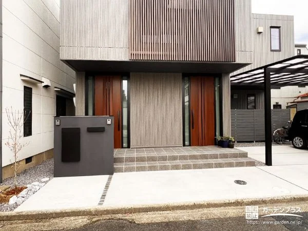 建物と外構を美しくつなぐ、統一感を追求したセミクローズ外構