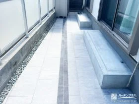 コンクリート平板敷きのお庭[施工後]