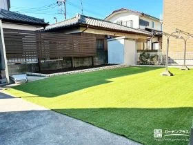 愛犬が思いきり走り回れる、メンテナンスフリーのお庭へリフォーム工事