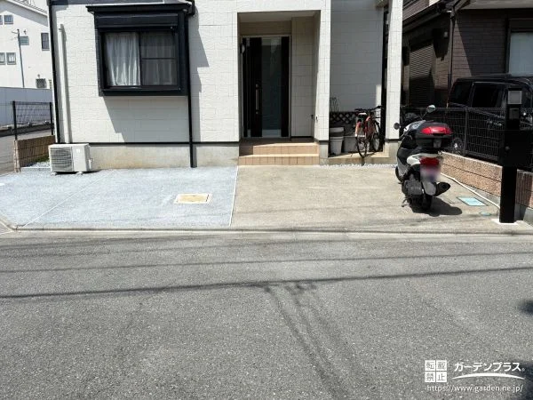 No.29663 洗い出し仕上げのコンクリートで上品にまとめた駐車スペース工事[施工後]