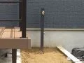 スリムなデザインの立水栓