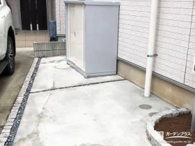 収納力を確保し花壇も施工した駐車スペースリフォーム工事